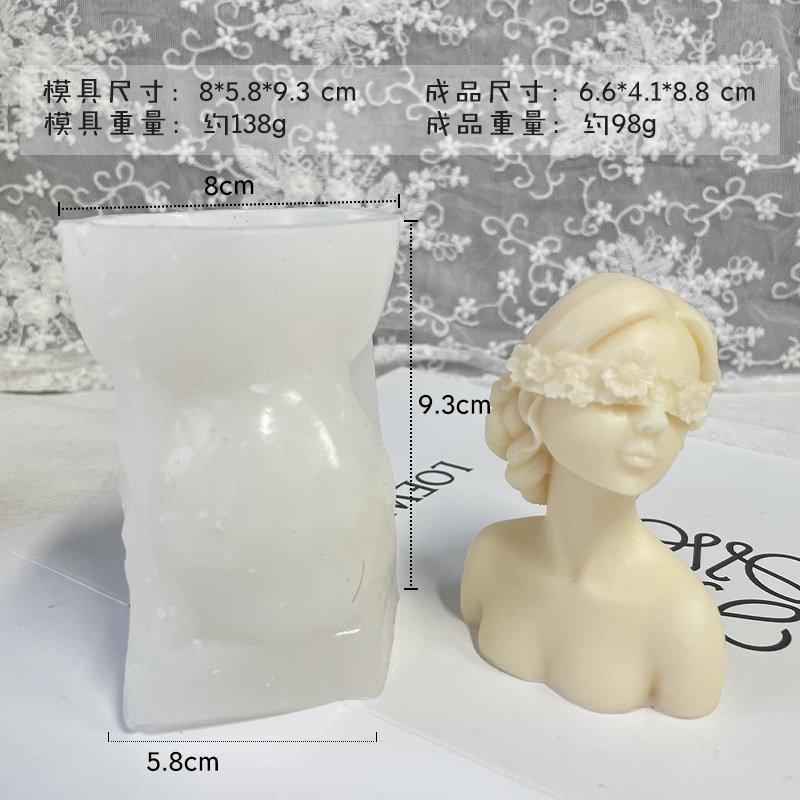 Stampo Silicone Per Candela Fai Da Te – Forma Ragazza Bendata 3D, 8x5,8x9,6 Cm, Antiaderente, Riutilizzabile, Anche Per Sapone E Argilla, Regalo Creativo