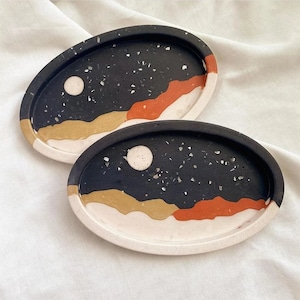 Oval Jesmonite Terrazzo Tray Molds, Scale Shape Concrete Cement Plaster Coaster Mold Resin Jewelry Trinket Plate Fruit Tray Silicone Mould