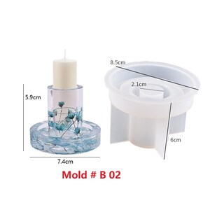 Long Candles Candlestick Candle Holder Silicone Mold Handmade Terrazzo Cement jesmonite Epoxy Resin Plaster Concrete Candles holder Moulds Mold # B 02