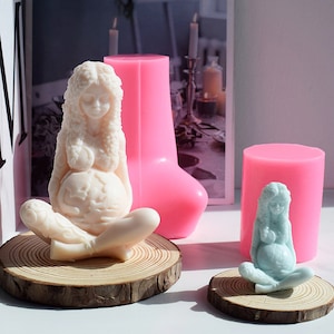 Mother Earth scented Candle Mold large mother earth, DIY Handmade Cement gypsum Human Body Home ornaments silicone mold