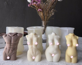 4&quot; inch Height Female Male Body Candle silicone mold DIY Women & Man Body Scented Candle mold -Handmade Cement concrete Home decor Molds