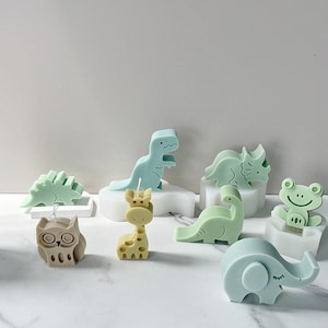 Animal candle mold dinosaur giraffe frog owl aromatherapy handmade soap plaster mold