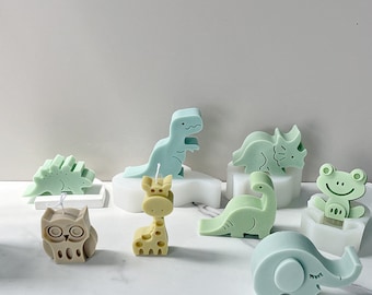 Animal candle mold dinosaur giraffe frog owl aromatherapy handmade soap plaster mold