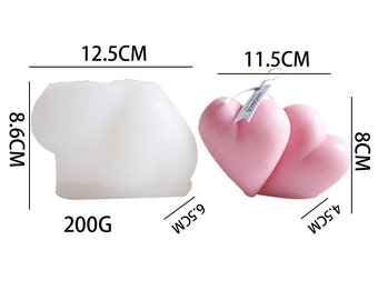 Stampo In Silicone A Cuore 2 Pezzi – Per Candelore E Decorazioni Fai Da Te – Resistente Al Calore, Antiaderente, Ideale Per Resina E Gesso - 3