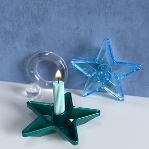 Star candle holder mold,Long candle candlestick holder silicone mold, resin concrete cement terrazzo plaster candle holder mould