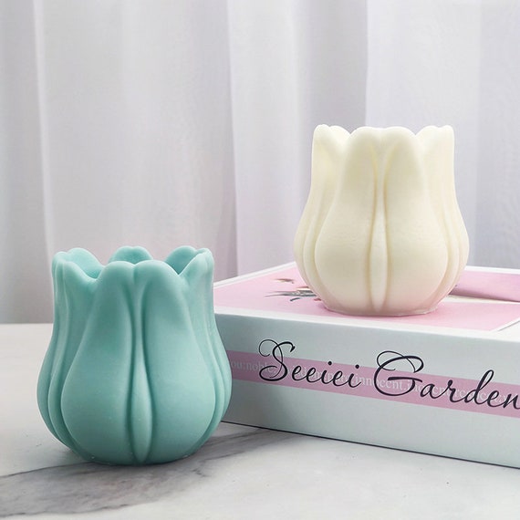 Lot De 2 Moules En Résine En Forme De Fleur - Tulipe Et Pivoine - Moules En Silicone Pour Bijoux, Argile, Fabrication De Bougies Et Fournitures D'artisanat 3D