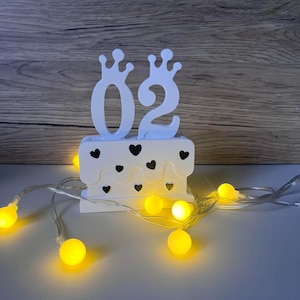 Molde de silicone para números 0 a 9 com coroa, molde digital para aniversário, molde para velas, moldes para bolos com letras, números com letras, feliz aniversário, presentes