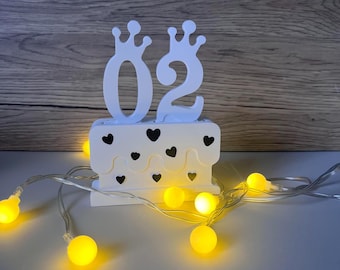 0-9 Silikonform für Zahlen mit Krone, Geburtstag, digitale Zahl, Kerzenform, Kuchenform, Buchstabenzahlen, alles Gute zum Geburtstag, Geschenke