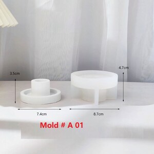 Long Candles Candlestick Candle Holder Silicone Mold Handmade Terrazzo Cement jesmonite Epoxy Resin Plaster Concrete Candles holder Moulds Mold # A 01