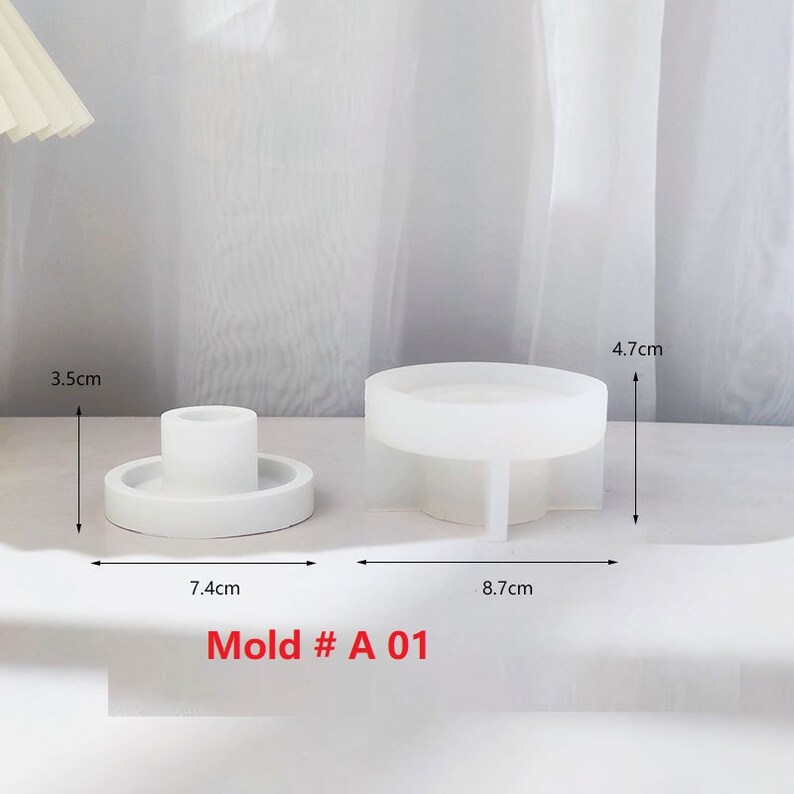 Long Candles Candlestick Candle Holder Silicone Mold Handmade Terrazzo Cement jesmonite Epoxy Resin Plaster Concrete Candles holder Moulds Mold # A 01