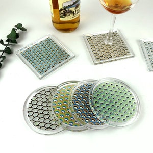 Spill-proof Coaster Mold Kit Round Square Silicone Geode Coaster Holder Molds, Epoxy Resin Cement Concrete jesmonite terrazzo Coaster mold