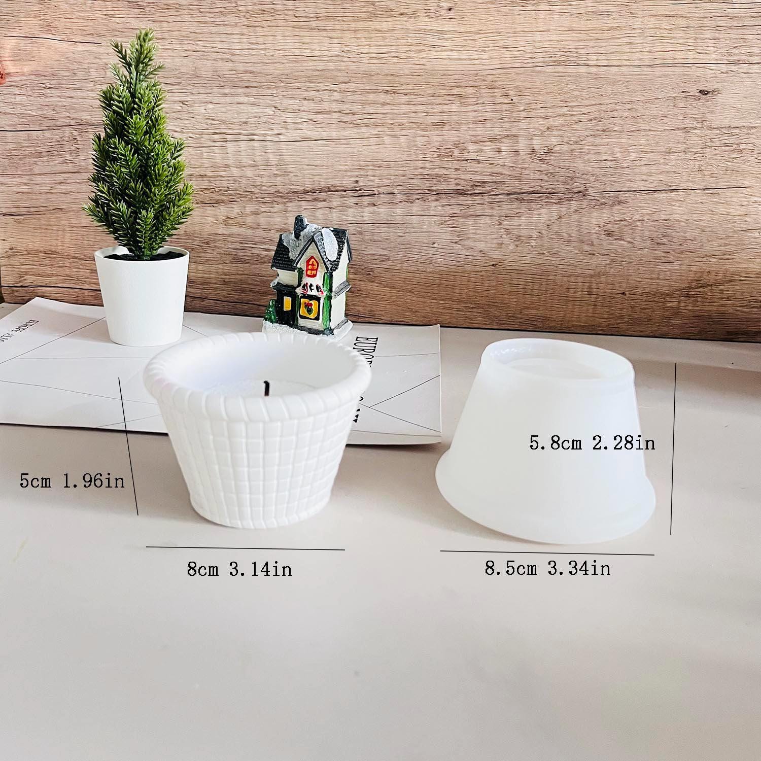 Stampi In Silicone Per Vasi E Portacandele - 2 Pezzi Per Resina, Gesso O Cemento - Foto 7