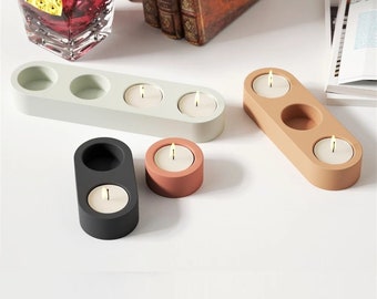 4 Holes Candlestick Silicone Mold ,3 Holes Concrete Plaster Candle Stand base mold , Cement tea light Candlestick Silicone Moulds