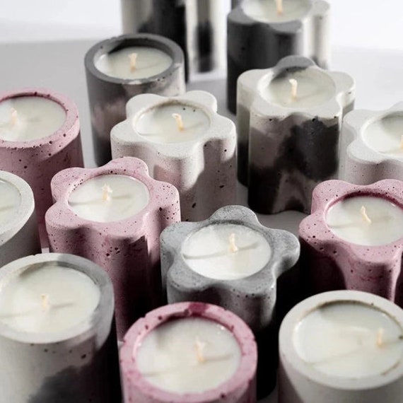Moldes para tarros de velas, molde de resina de silicona para hormigón,  moldes de hormigón de silicona para portavelas con tapas, moldes de cemento  para hacer velas : : Hogar y Cocina