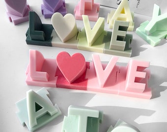 Puzzle Alphabet Mould, A-Z Buchstaben Mould kit, Dekoration Alphabet Kerze Mould Buchstabe Kuchen Formen, Zement Gips Harz Silikonform