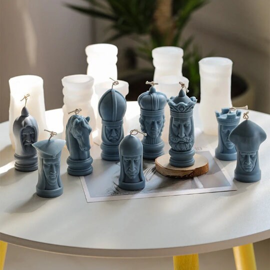 3D International Chess Pieces Mold DIY Chess Pieces Silicone Mould (Knight)  