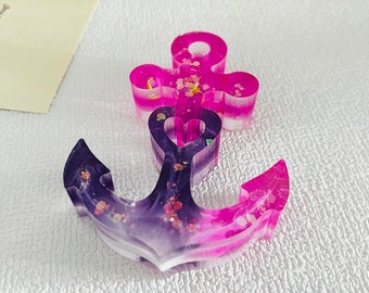 Resin boat anchor with heart silicone mold heart anchor mold diy charm mold clay mold