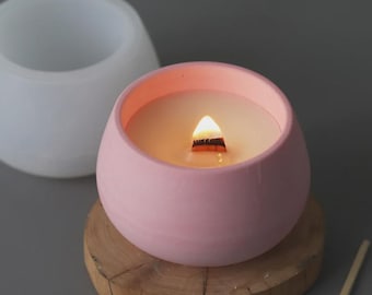 Round Candle Jar Silicone Mold Concrete Cement Plaster Flowerpot Mould DIY Crystal Epoxy Resin MOLD