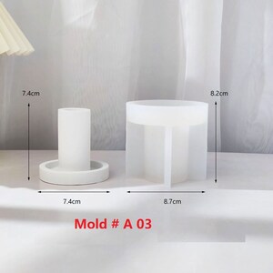 Long Candles Candlestick Candle Holder Silicone Mold Handmade Terrazzo Cement jesmonite Epoxy Resin Plaster Concrete Candles holder Moulds Mold # A 03