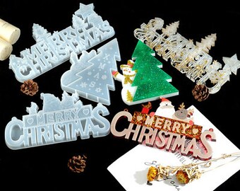 DIY Weihnachtsbaum Kristall Epoxidharz Form für Weihnachten, Tannenbaum Ornament Dekoration Silikonform Merry Cheristmas Formen