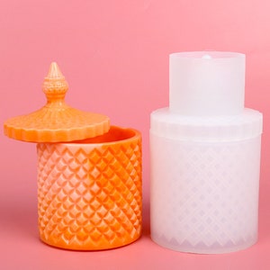 Betonglas Kerzengefäß Flasche mit Deckel Silikonform DIY Handarbeit Blumentopf herstellung von Epoxidharz Beton Zement Lakter Jesmonit