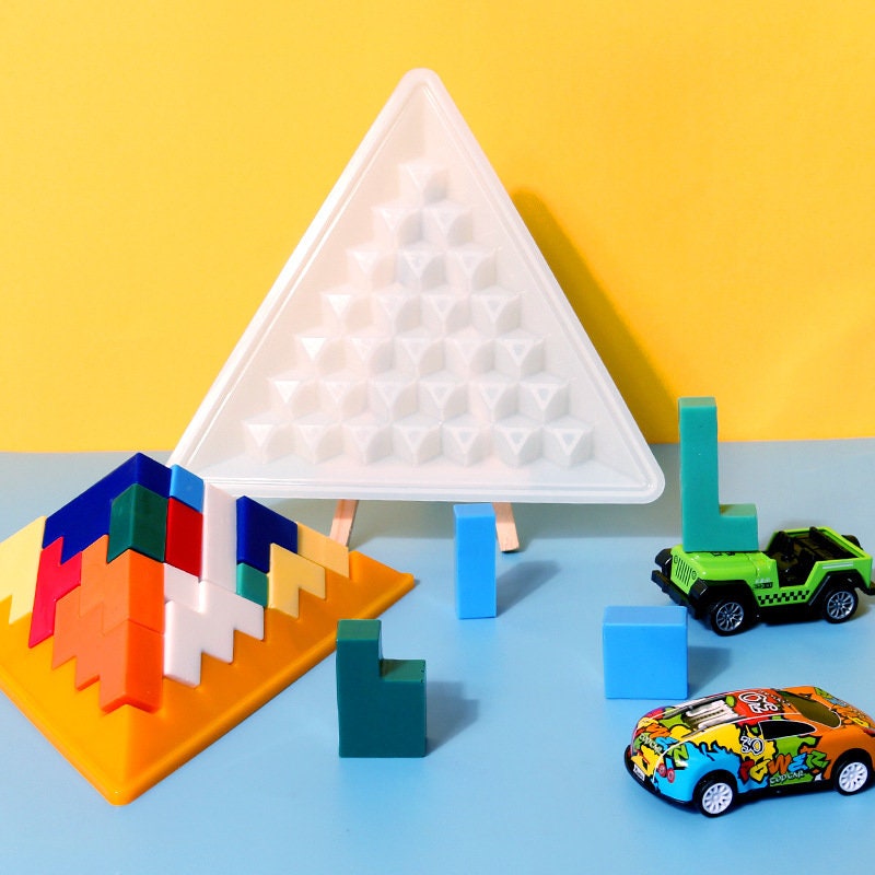 silicone stacking pyramid blocks 12 pieces Images High... Pyramid Blocks Game Silicone Mold .DIY Epoxy Resin Kid Puzzle - Etsy