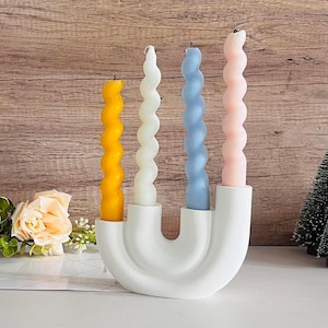 U Shaped Candle Holder Silicone Molds 4 holes candlestick for taper candle Home Decoration
