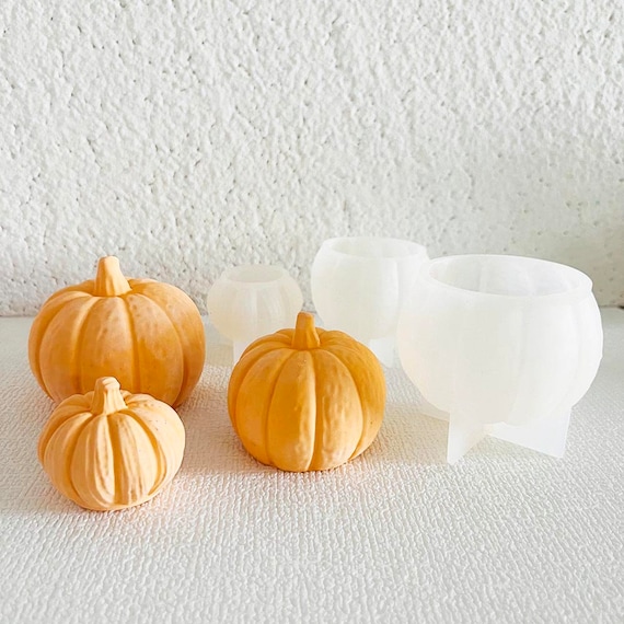 Junhui 7 Pezzi Zucca Candela Stampi in Silicone, Halloween Foglia d'acero Stampo Candela, 3D Stampo per Stampi Epossidici in Silicone per Decorazioni di Halloween, Candele, Aromaterapia