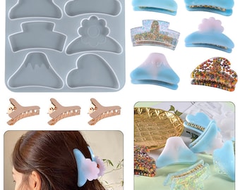 Hai Haarspangen Resin Formen Haarspange UV Epoxidharz Silikonformen für Kinder Basteln Träne Haarspange Zubehör Für Frauen Mädchen