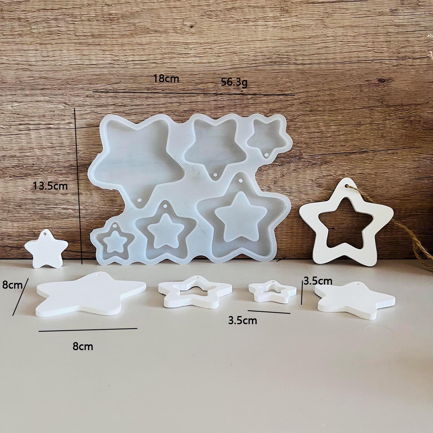 Moule Silicone étoile De Noël Pour Pendentifs - Pour Résine, Plâtre, Cire, Décorations DIY (2 Motifs)
