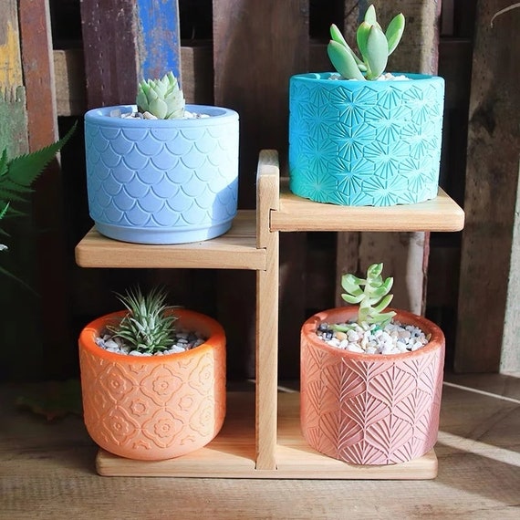 Yajimsa Stampo in silicone per vasi di fiori, stampi per vasi , stampo per fiori succulenti per ragazze, stampo in silicone per calcestruzzo per