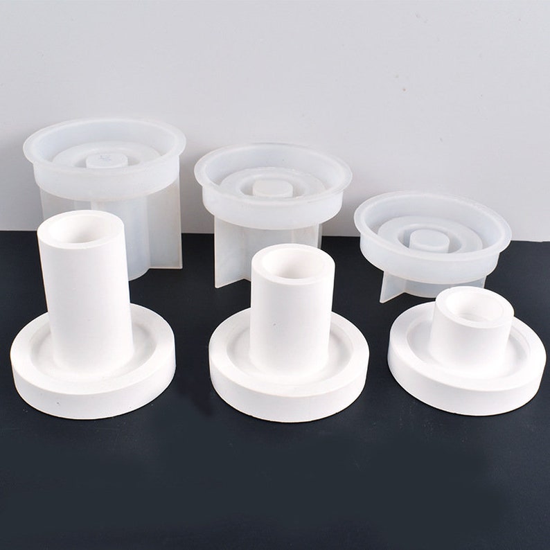 Long Candles Candlestick Candle Holder Silicone Mold Handmade Terrazzo Cement jesmonite Epoxy Resin Plaster Concrete Candles holder Moulds Mold # B Kit
