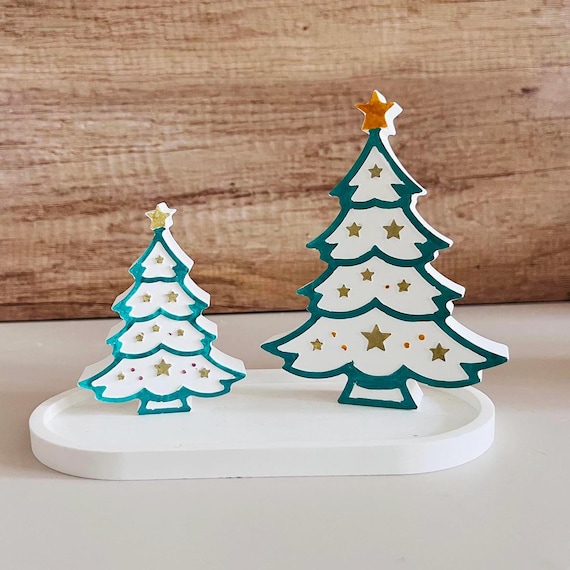 Moules Silicone Pendentifs Noël - 4 Motifs (sapin, étoile, Cœur) - DIY Résine, Plâtre, Cire