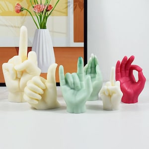 Soorten vingergebaren kaars geparfumeerde schimmel- siliconen vuist middelvinger, duim, pink hars kunst beton gips home decor mal