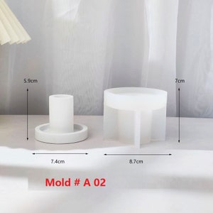 Long Candles Candlestick Candle Holder Silicone Mold Handmade Terrazzo Cement jesmonite Epoxy Resin Plaster Concrete Candles holder Moulds Mold # A 02
