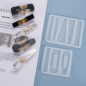 Silicone Mold Hair Clips For Resin Molds Hair Barrette UV Epoxy Resin Molds for Kid Crafting Teardrop Hair Clip Supplies For Women Girl