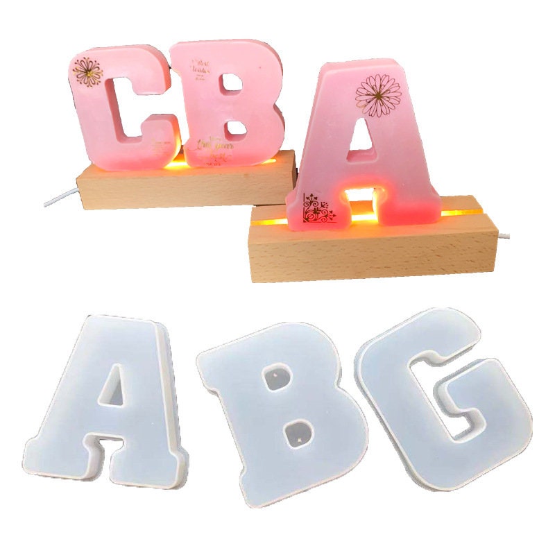 Botrong 3D Alphabet Silicone Molds Large Letter Epoxy Molds for Resin DIY  Resin Casting Letter Moulds Chocolate Baking Molds for Birthday Wedding