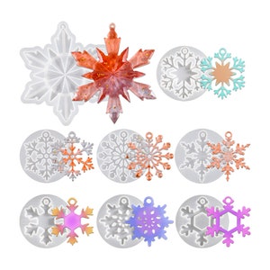 Christmas Resin Molds Snowflake Resin Mold Big Snowflake Silicone Molds for UV Resin Christmas Ornaments snowflake pendants