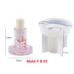 Long Candles Candlestick Candle Holder Silicone Mold Handmade Terrazzo Cement jesmonite Epoxy Resin Plaster Concrete Candles holder Moulds Mold # B 03