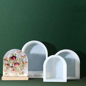 Large 3 size Arched Silicone mold, Epoxy Resin Bookend mold ,Resin Preserved Flower Resin Specimens moulds ,DIY Handmade Resin Art mold