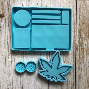 Smoker Set, Silicone Rolling tray mold, Grinder mold,Leaf Ashtray mold, epoxy resin mold, silicone mold ashtray, resin molds,quickstand mold