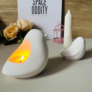 3D vogel kaarshouder Siliconen mal Dierlijke vogel mal kleine vogel kandelaar mal Beton epoxyhars mallen