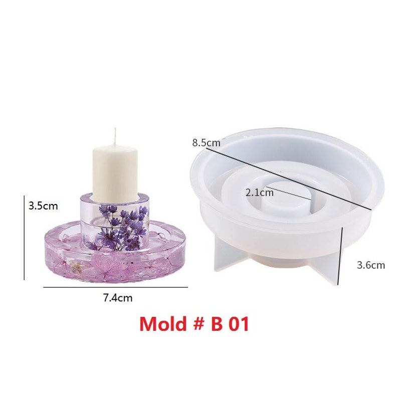 Long Candles Candlestick Candle Holder Silicone Mold Handmade Terrazzo Cement jesmonite Epoxy Resin Plaster Concrete Candles holder Moulds Mold # B 01
