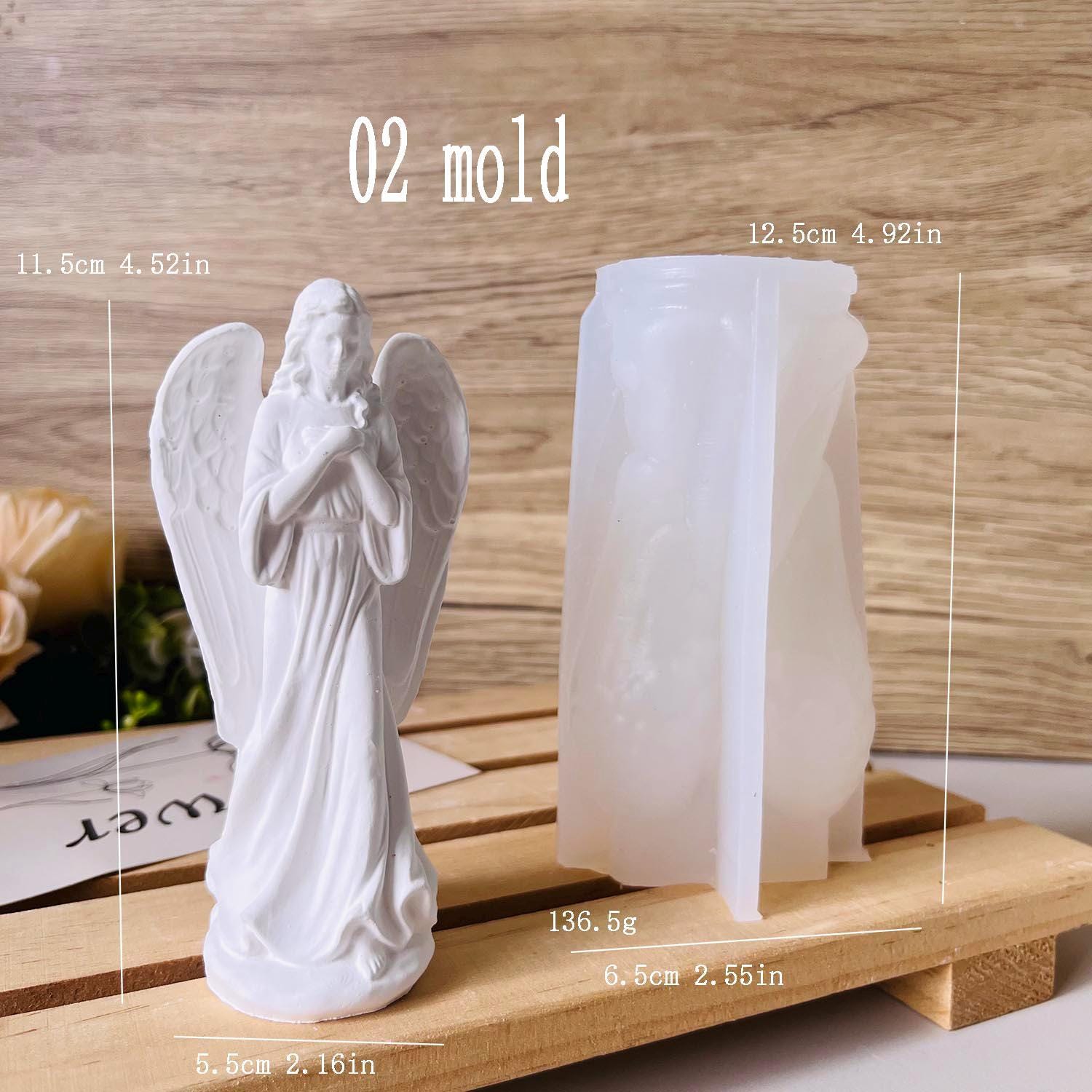 2 Stampo Per Candela A Forma Di Angelo In Silicone - Stampo Fai Da Te Per Resina, Gesso, Sapone - Pasqua - 5