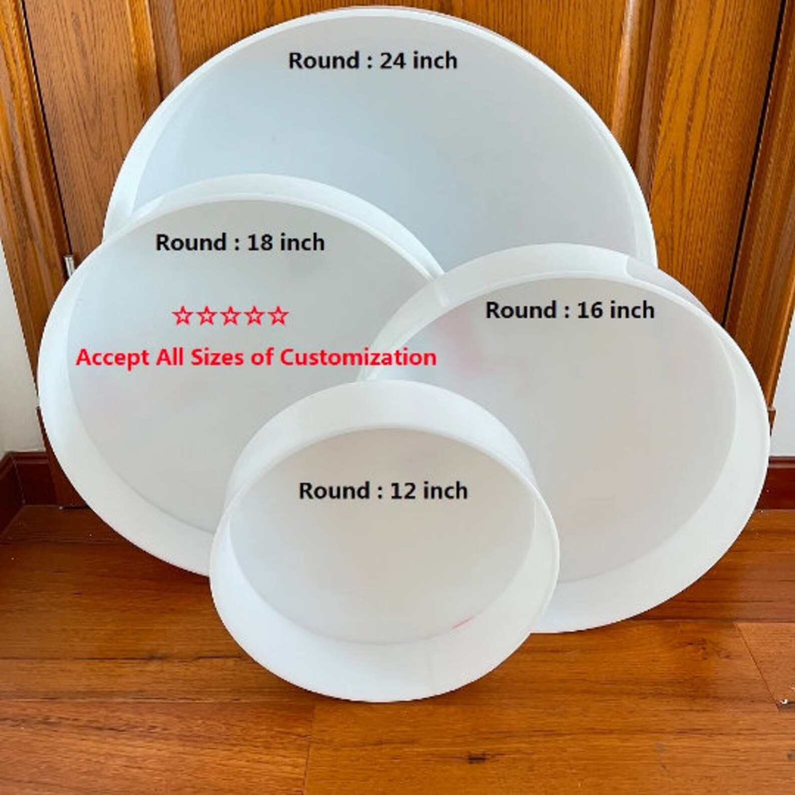 Custom Round 12 to 36 Inch NOSEAL Epoxy Resin Reusable Form HDPE Forms