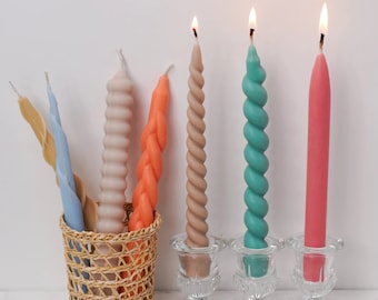 Wehous 2PCS Long Twisted Silicone Candle Molds, 3D Pillar Candle Molds For Aromatherapy Candle Soap Wax Making, Unique Rod Resin Molds Silicone, DIY...
