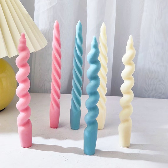 3D Spiral Cone Shape Candle Molds Silicone, Molds for Candles, Pillar  Candle Mold Silicone DIY Candle Molds for Candle Making 