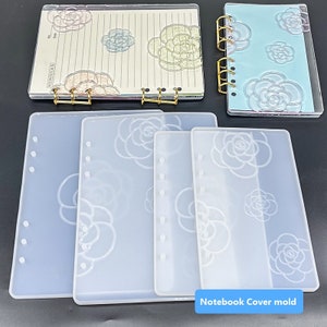 Camellia Flower A5 A6 Notebook Cover Resin Mold Book cover mold Silicone Epoxy Resin Craft Molds Craft Moulds, DIY Notebook Replace Paper
