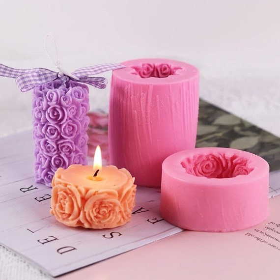  Molde de silicona para velas de cultivo de macetas, moldes de  jabón hechos a mano para hacer velas, manualidades de resina, molde de  resina con aroma a rosa : Arte y