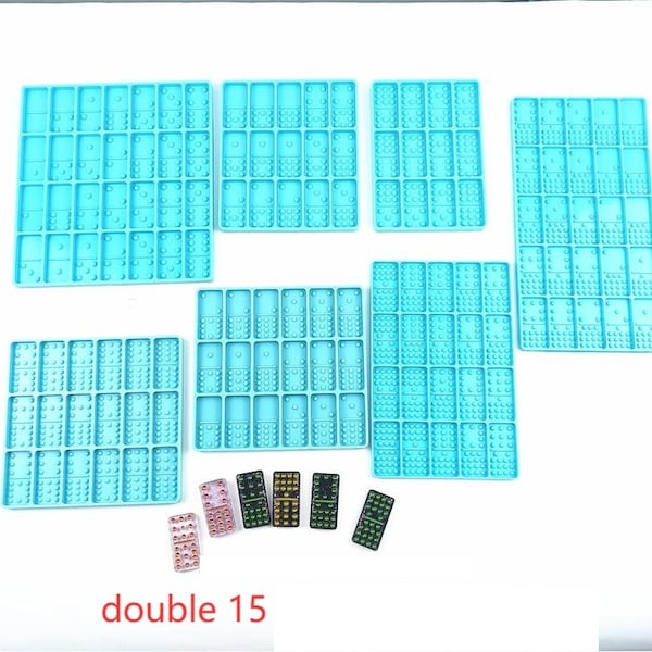 Double 15 12 9 Small Dot Domino Mold Resin Mold Domino, Domino Mold Silicone Double 6 Domino , DIY Molds For Resin  Domino Game Mold